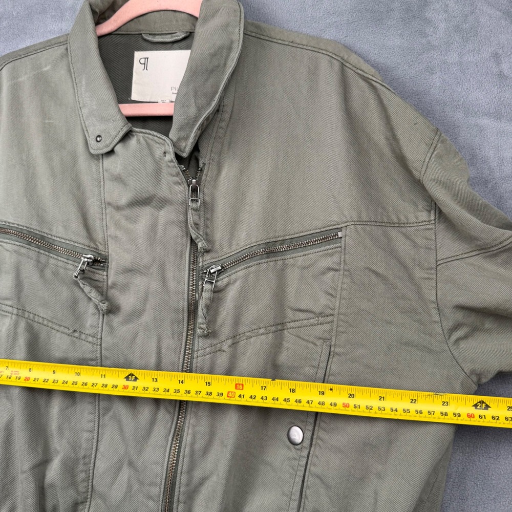 PILCRO Olive Green Utility Crop‎ Jacket Zip Front Drawstring Waist XL - Picture 6 of 8